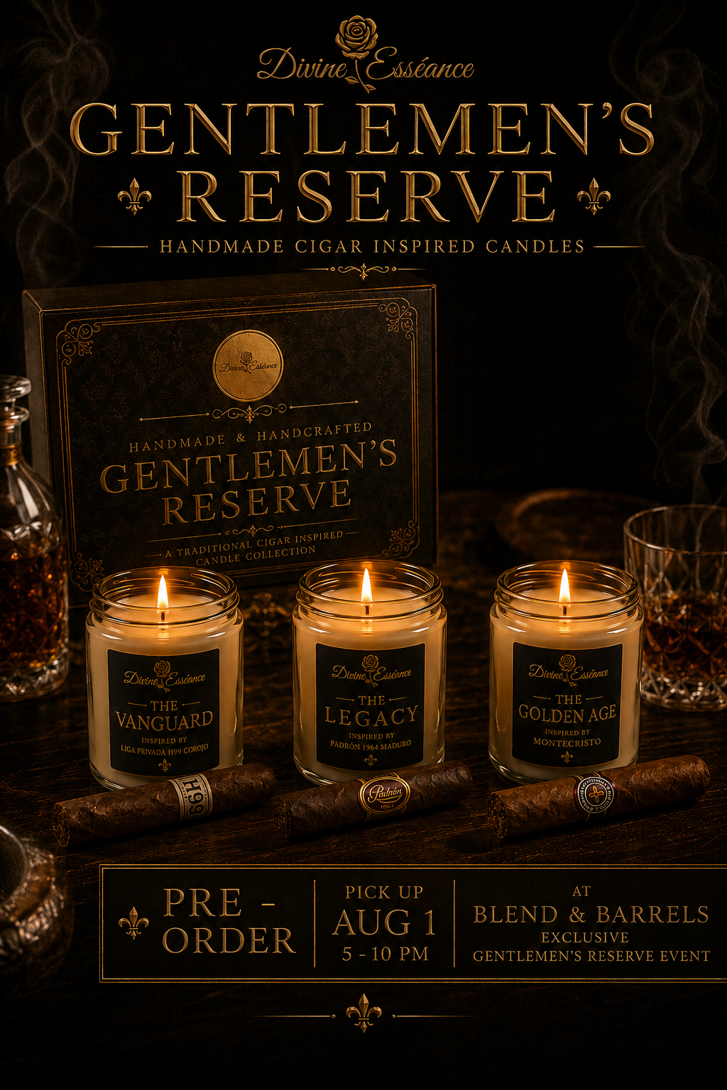 Gentlemen’s Reserve Handmade Cigar Inspired Candle Box