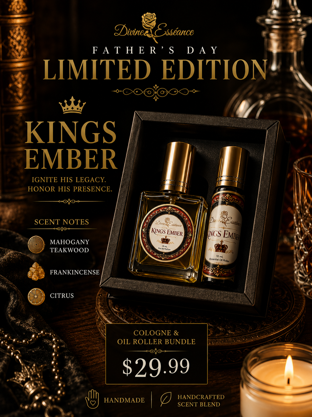 Kings Ember Cologne & Essential Oil Bundle